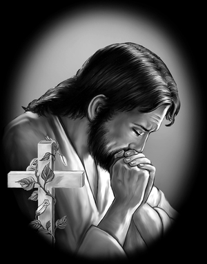 Иисус и Крест - картинки для гравировки